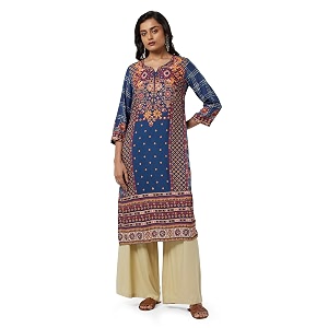 BIBA Women Rayon Straight Fit Liva Printed
