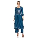 BIBA Women Rayon Straight Kurta Pant Suit