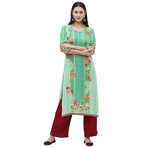BIBA Women Rayon Straight Printed Kurta