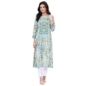 BIBA Women Rayon Straight Printed KurtaRegular Fit