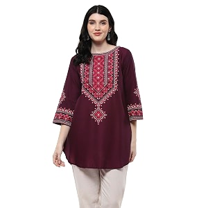 BIBA Women Rayon Straight Printed Kurti