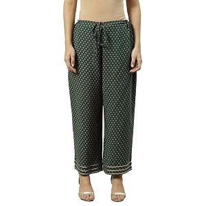 BIBA Women Rayon Straight Printed Palazzo