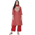 BIBA Women Rayon Straight Printed Suit Set