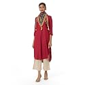 BIBA Women Rayon Straight Solid Suit Set
