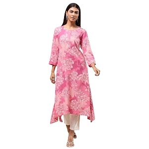 BIBA Women Rayon Viscose Straight Fit Straight