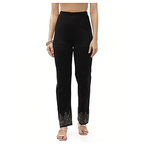 BIBA Women Regular High Rise Acrylic Pants