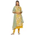 BIBA Women Cotton Flared Kurta Churidar Suit