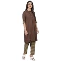 BIBA Women Cotton A Line Kurta Pants