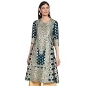 BIBA Women Silk Regular Fit Straight Printed
