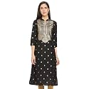 BIBA Women Art Silk Straight Fit Printed