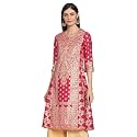 BIBA Women Silk Regular Fit Straight Printed