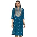 BIBA Women Art Silk Straight Fit Printed