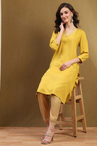 BIBA Women Solid Straight Kurta