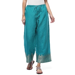 BIBA Women Straight Mid Rise Art Silk