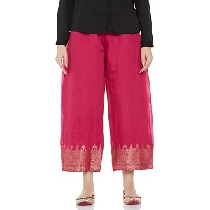 BIBA Women Straight Mid Rise Art Silk