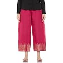 BIBA Women Straight Mid Rise Art Silk