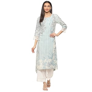BIBA Women Viscose Straight Fit Kurta