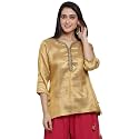 BIBA Women Synthetic Straight Fit Poly Metallic