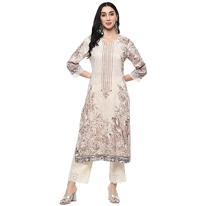 BIBA Women Viscose Straight Fit Kurta