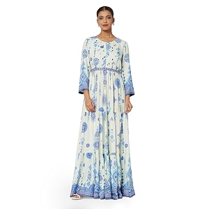 BIBA Women Viscose Rayon Tiered Printed Dress