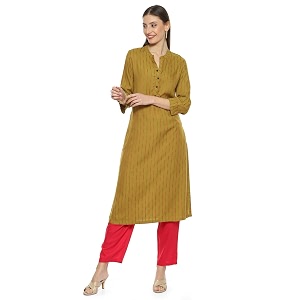 BIBA Women Viscose Regular Fit Liva Straight
