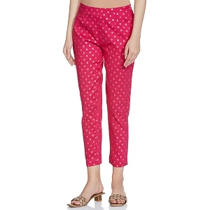 BIBA Women Viscose Regular Printed Pants