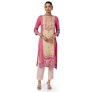 BIBA Women Viscose Straight Fit Liva Printed