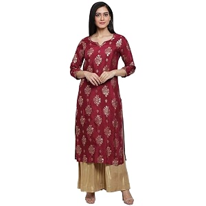 BIBA Women Viscose Straight Kurta