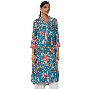 BIBA Women Viscose Straight Fit Liva Straight
