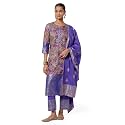 BIBA Women Voile Straight Printed Kurta Slim