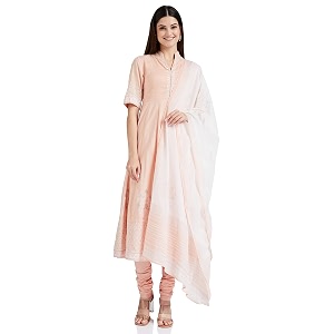 biba women printed fitted salwar kurta dupattaskdskd5919_peach_38