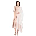 BIBA WOMEN PRINTED FITTED SALWAR KURTA DUPATTA(SKDSKD5919_PEACH_38)