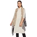 BIBA Womens Mandarin Collar Solid Kurta With