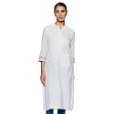 BIBA Womens Mandarin Collar Striped Kurta