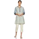BIBA Womens Notched Neck Printed Kurta and