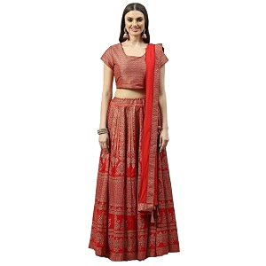 BIBA Womens Polyester Readymade Lehenga Set