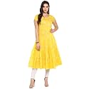 BIBA Womens Round Neck Printed Kurta