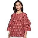 BIBA Womens Round Neck Printed Top