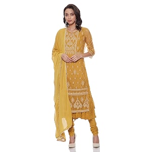 BIBA Women Cotton Salwar Suit Set