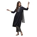 BIBA Women Rayon Gathered Kurta Pant Suit