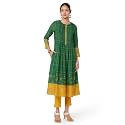 BIBA Women Rayon Asymmetric Printed Suit Set