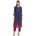 BIBA Women Rayon Asymmetric Printed Suit Set