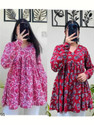 BIBHATSU Casual Floral Print Printed Women Red