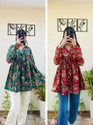 BIBHATSU Casual Floral Print Women Black Blue