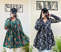 BIBHATSU Casual Floral Print Women Black Green