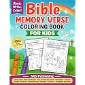 Bible Memory Verse Coloring Book For Kids: 60+Coloring pages with 190+ Fun Bible Activities