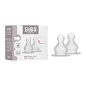 BIBS Baby Bottle Nipple, Silicone, 6+ Months, Thick Flow, 2-Pack