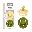 BIBS Colour Pacifier, 0-6 Months, 2-Pack, Anatomical, Pale Butter/Wasabi