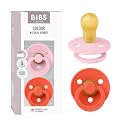 BIBS Colour Pacifier, 18-48 Months, 2-Pack, Round Nipple, Baby Pink/Tango