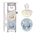 BIBS x Liberty De Lux Pacifier, 0+ Months, 2-Pack, Round, Eloise Baby Blue